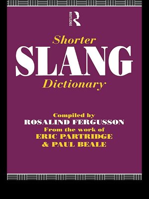 cover image of Shorter Slang Dictionary